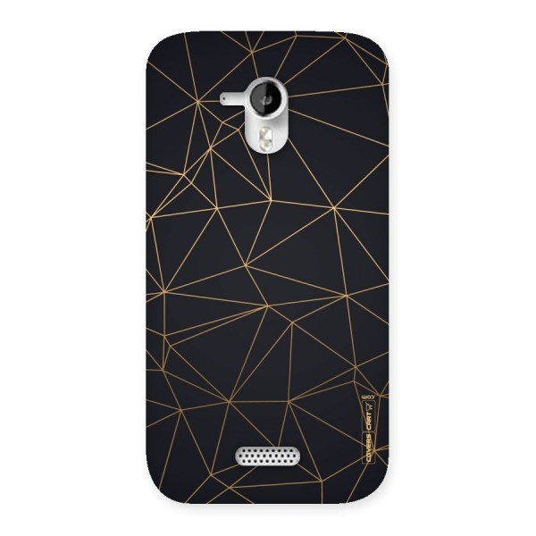 Black Golden Lines Back Case for Micromax Canvas HD A116