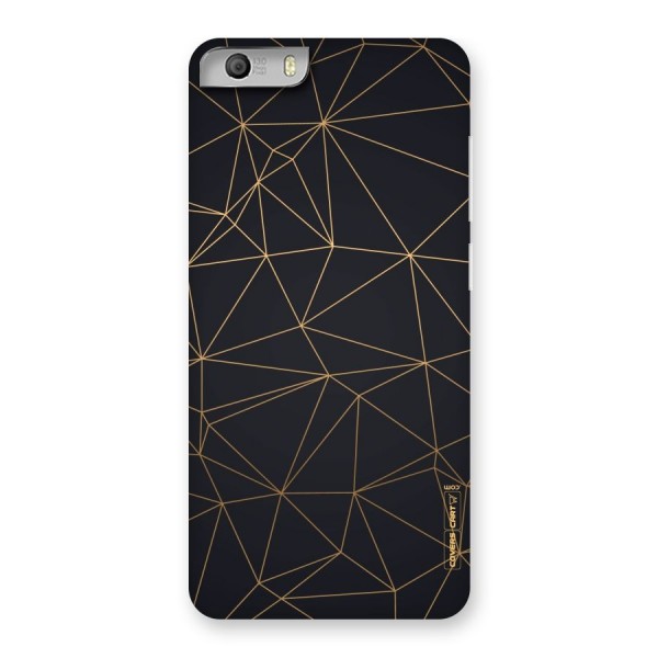 Black Golden Lines Back Case for Micromax Canvas Knight 2