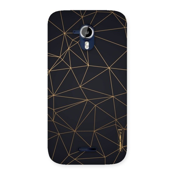 Black Golden Lines Back Case for Micromax Canvas Magnus A117