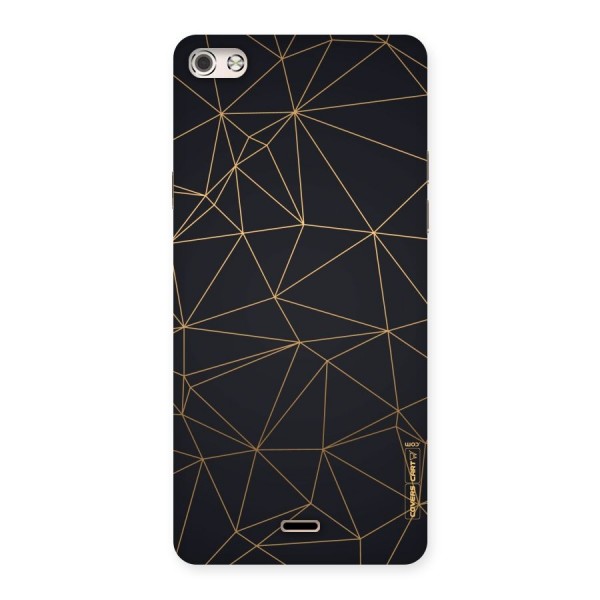 Black Golden Lines Back Case for Micromax Canvas Silver 5