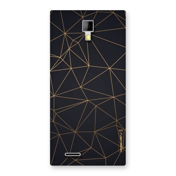 Black Golden Lines Back Case for Micromax Canvas Xpress A99