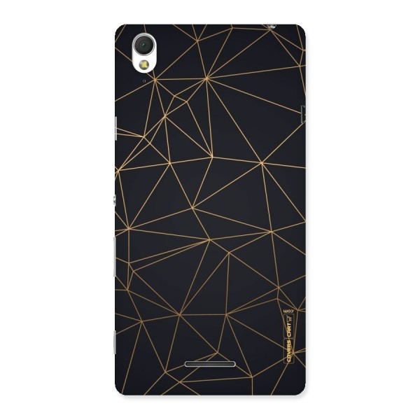 Black Golden Lines Back Case for Sony Xperia T3