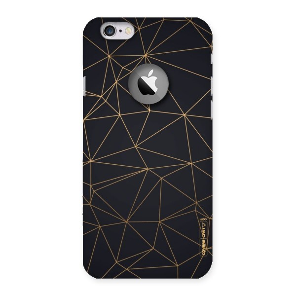 Black Golden Lines Back Case for iPhone 6 Logo Cut