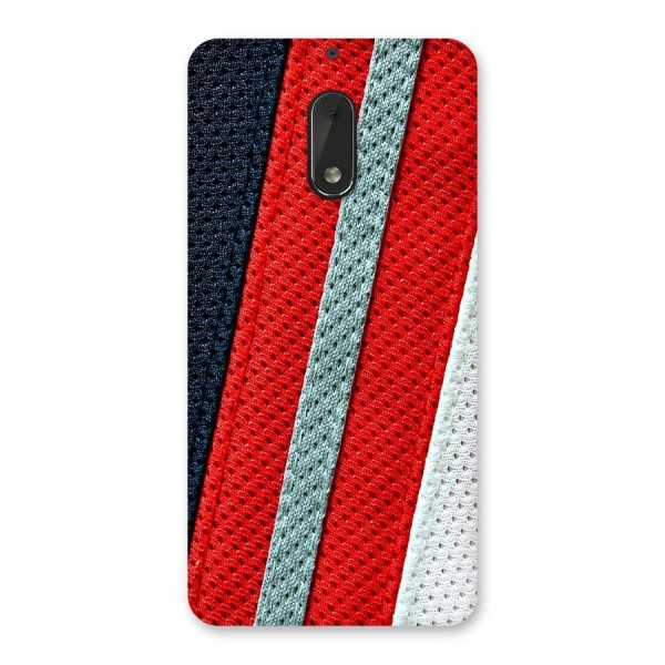 Black Red Grey Stripes Back Case for Nokia 6