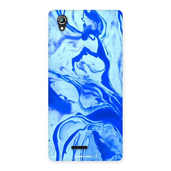 Blaze Blue Marble Texture Back Case for Lava Iris 800
