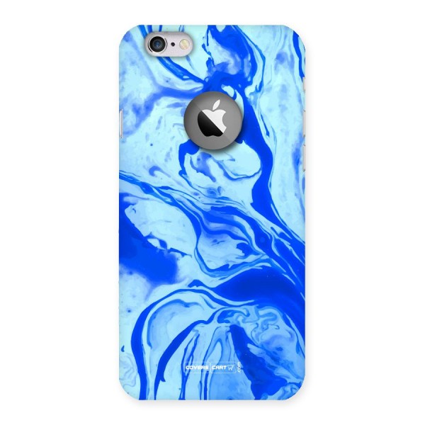 Blaze Blue Marble Texture Back Case for iPhone 6 Logo Cut