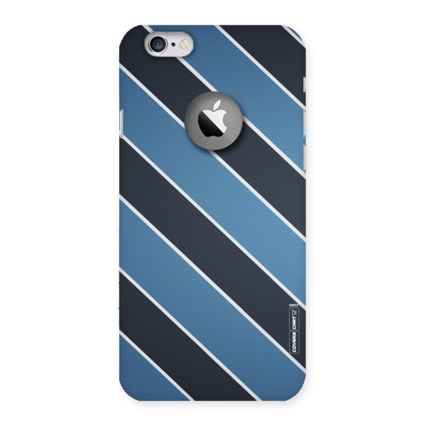 Blue Black Stripes Back Case for iPhone 6 Logo Cut