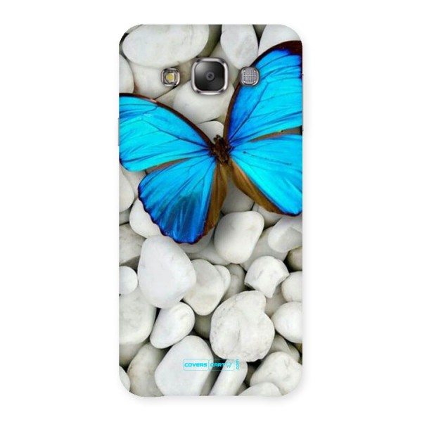 Blue Butterfly Back Case for Galaxy E7