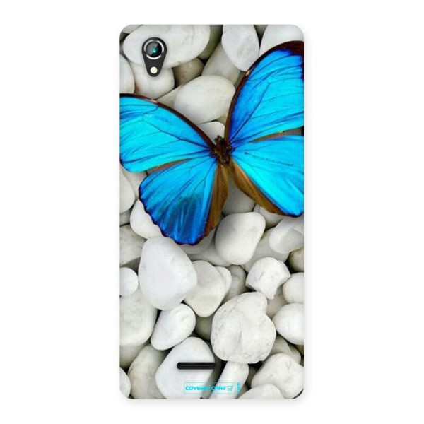 Blue Butterfly Back Case for Lava Iris 800