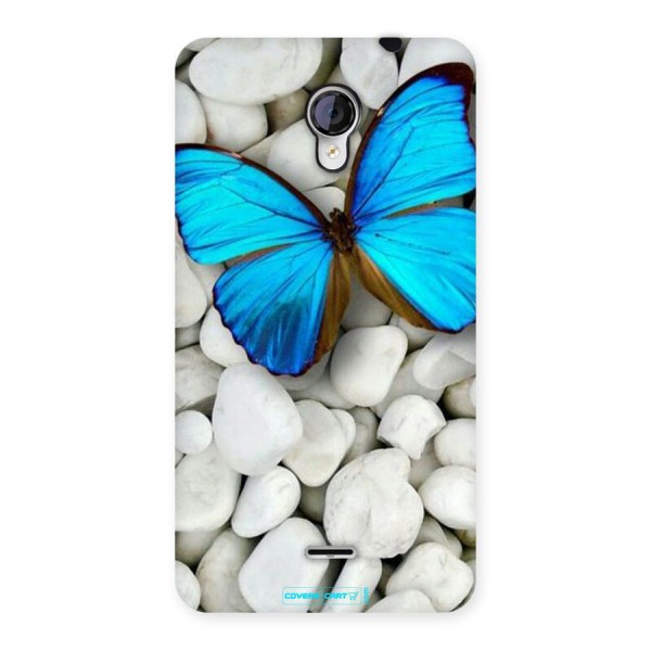Blue Butterfly Back Case for Micromax Unite 2 A106