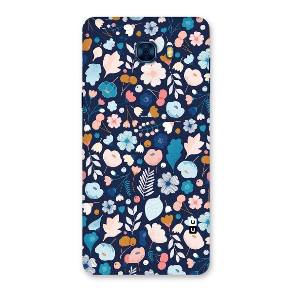 Blue Floral Back Case for Galaxy C7 Pro