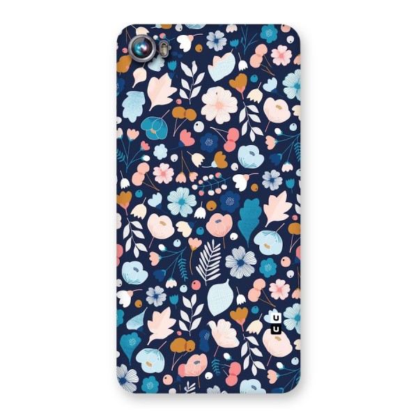 Blue Floral Back Case for Micromax Canvas Fire 4 A107