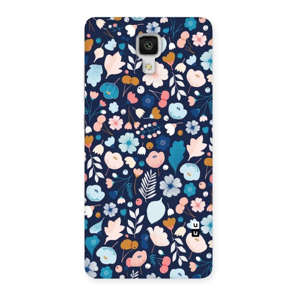 Blue Floral Back Case for Xiaomi Mi 4
