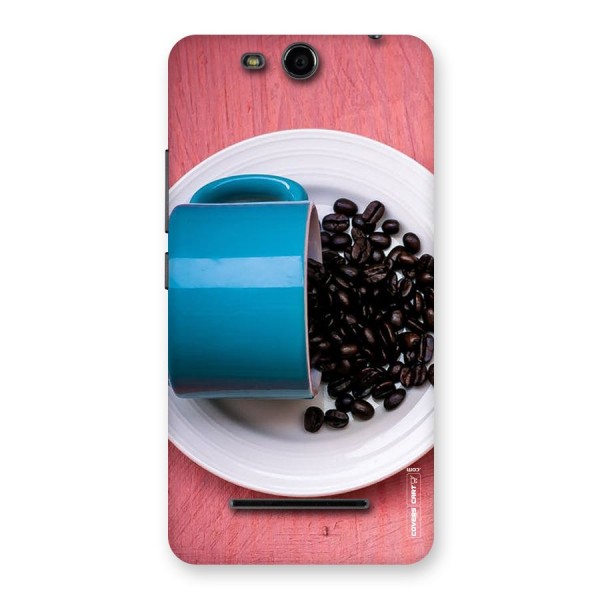 Blue Mug And Beans Back Case for Micromax Canvas Juice 3 Q392