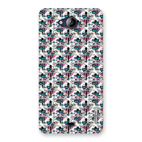 Blue Pink Pattern Back Case for Canvas Play Q355