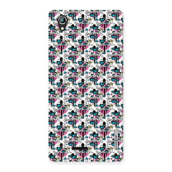 Blue Pink Pattern Back Case for Lava Iris 800