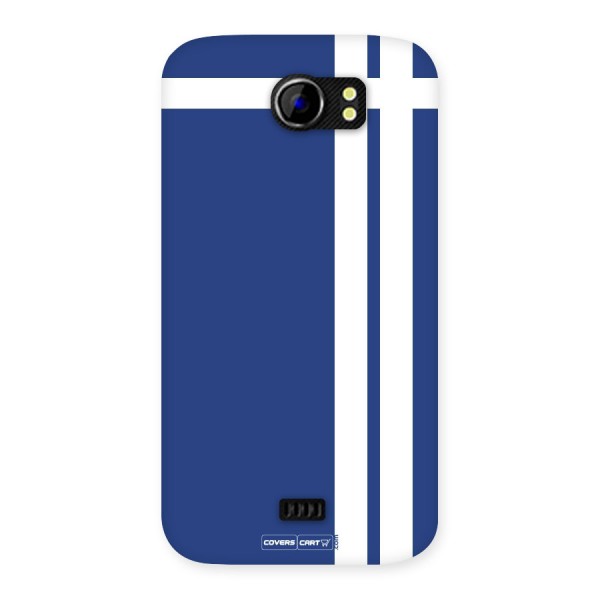 Blue and White Back Case for Micromax Canvas 2 A110