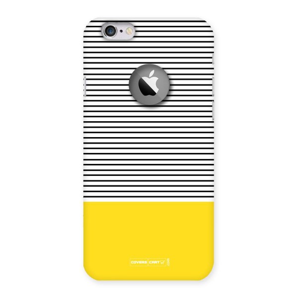 Bright Yellow Stripes Back Case for iPhone 6 Logo Cut