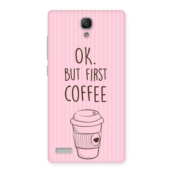 But First Coffee (Pink) Back Case for Redmi Note