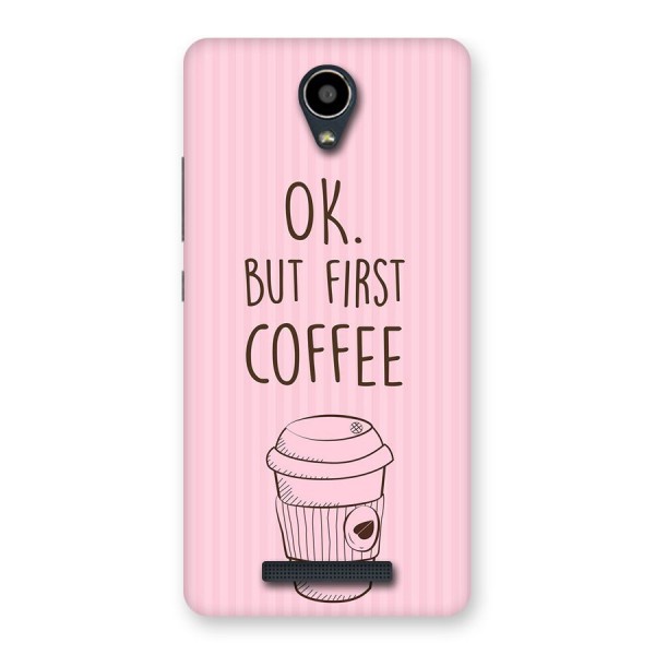 But First Coffee (Pink) Back Case for Redmi Note 2