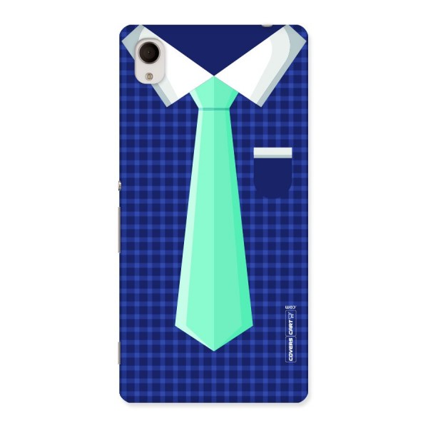 Checked Shirt Tie Back Case for Sony Xperia M4