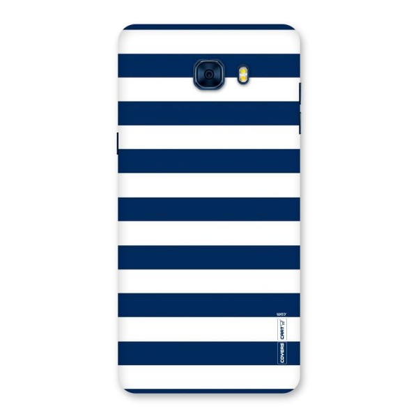 Classic Blue White Stripes Back Case for Galaxy C7 Pro