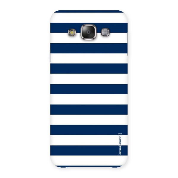 Classic Blue White Stripes Back Case for Galaxy E7