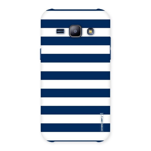 Classic Blue White Stripes Back Case for Galaxy J1
