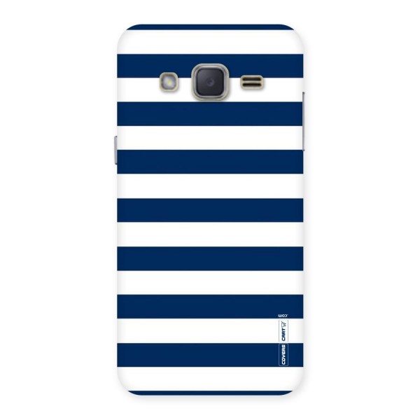 Classic Blue White Stripes Back Case for Galaxy J2