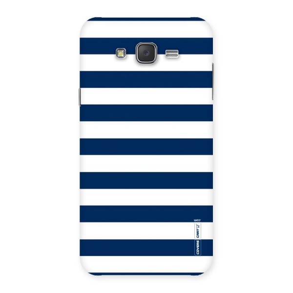 Classic Blue White Stripes Back Case for Galaxy J7