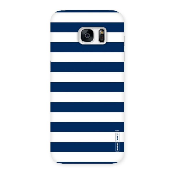 Classic Blue White Stripes Back Case for Galaxy S7 Edge
