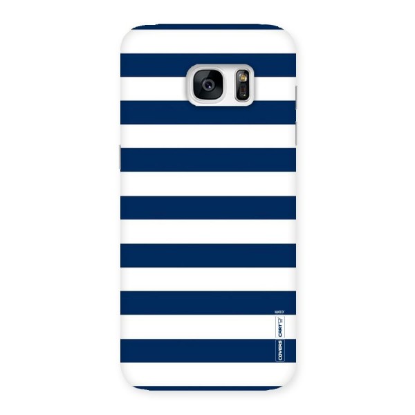 Classic Blue White Stripes Back Case for Galaxy S7 Edge