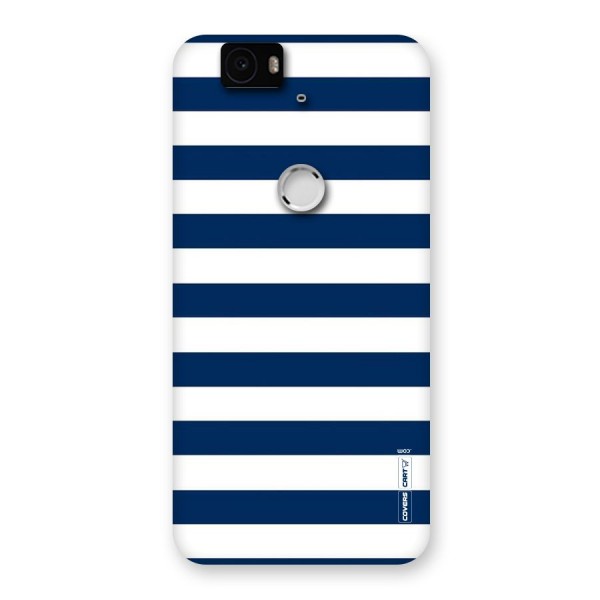 Classic Blue White Stripes Back Case for Google Nexus-6P