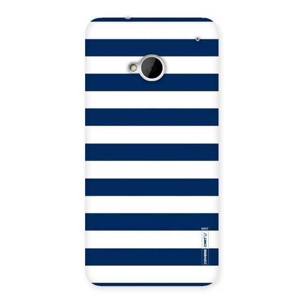 Classic Blue White Stripes Back Case for HTC One M7