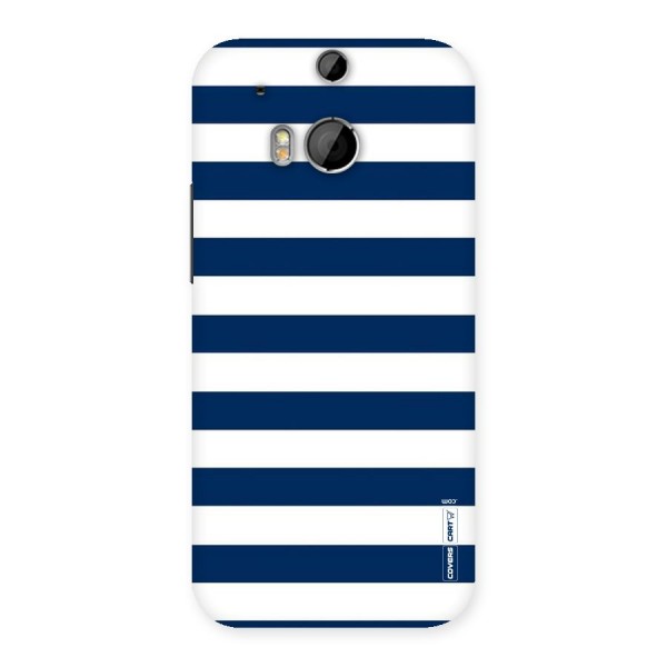 Classic Blue White Stripes Back Case for HTC One M8
