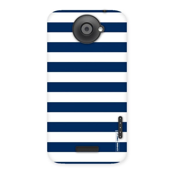 Classic Blue White Stripes Back Case for HTC One X