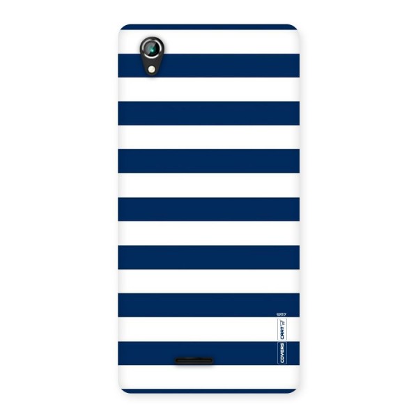 Classic Blue White Stripes Back Case for Lava Iris 800