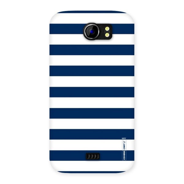 Classic Blue White Stripes Back Case for Micromax Canvas 2 A110