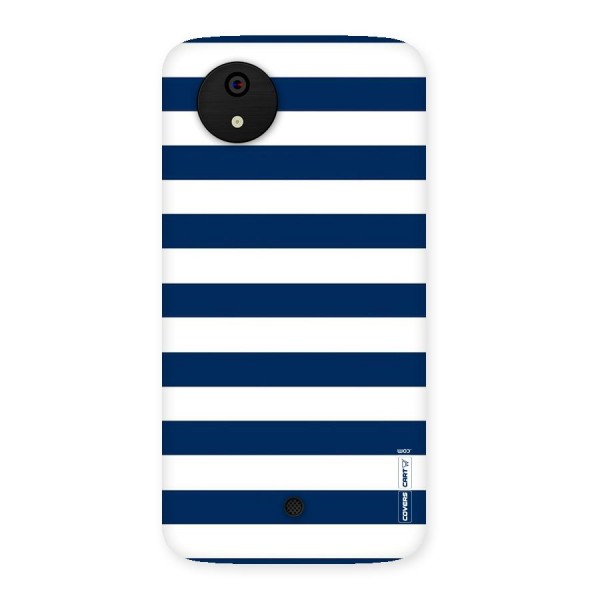 Classic Blue White Stripes Back Case for Micromax Canvas A1
