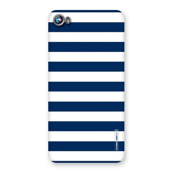 Classic Blue White Stripes Back Case for Micromax Canvas Fire 4 A107