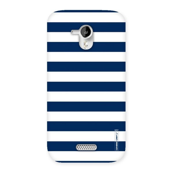 Classic Blue White Stripes Back Case for Micromax Canvas HD A116