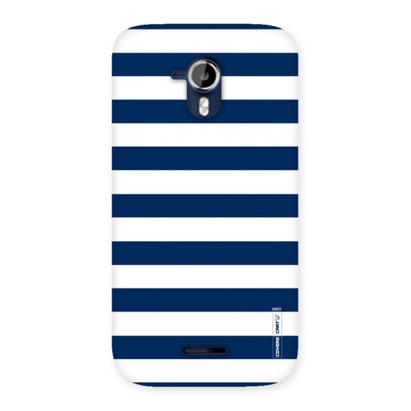 Classic Blue White Stripes Back Case for Micromax Canvas Magnus A117
