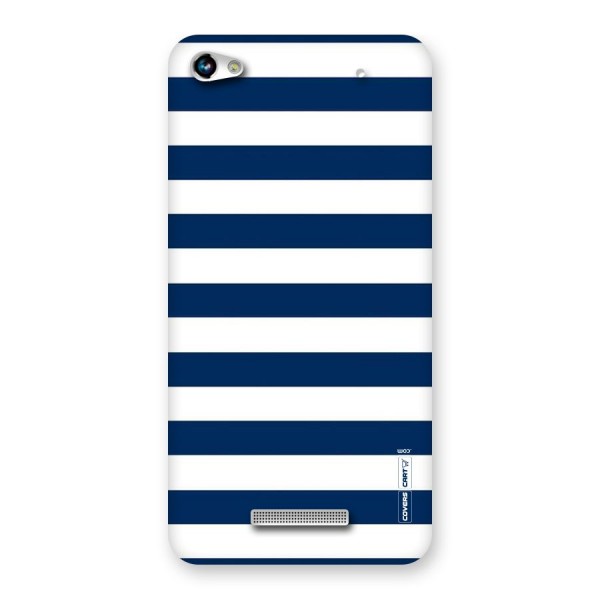Classic Blue White Stripes Back Case for Micromax Hue 2