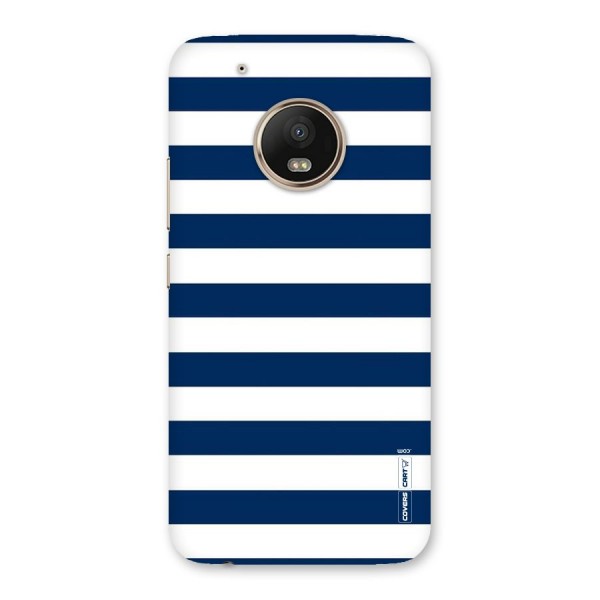 Classic Blue White Stripes Back Case for Moto G5 Plus