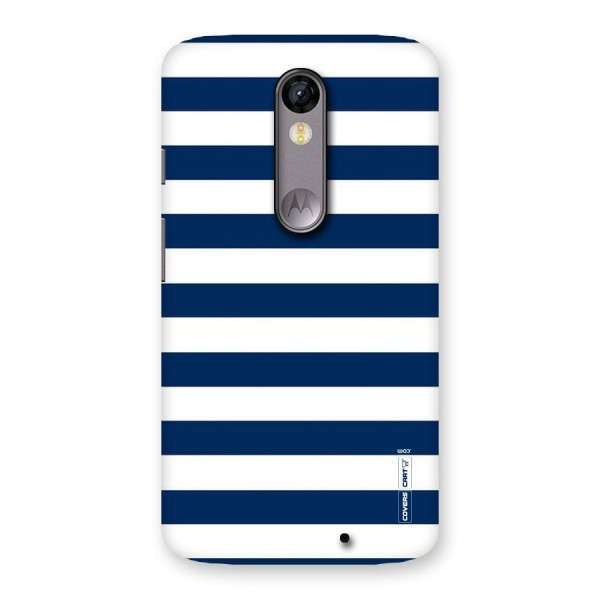 Classic Blue White Stripes Back Case for Moto X Force