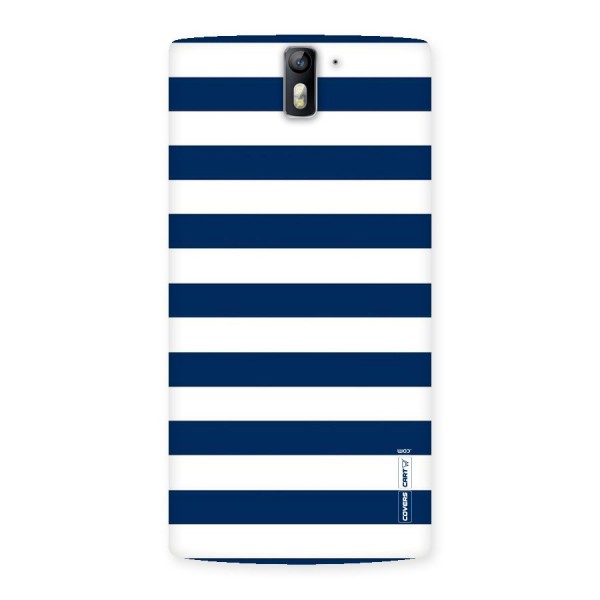 Classic Blue White Stripes Back Case for One Plus One