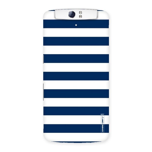 Classic Blue White Stripes Back Case for Oppo N1