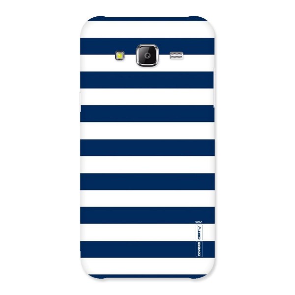 Classic Blue White Stripes Back Case for Samsung Galaxy J5
