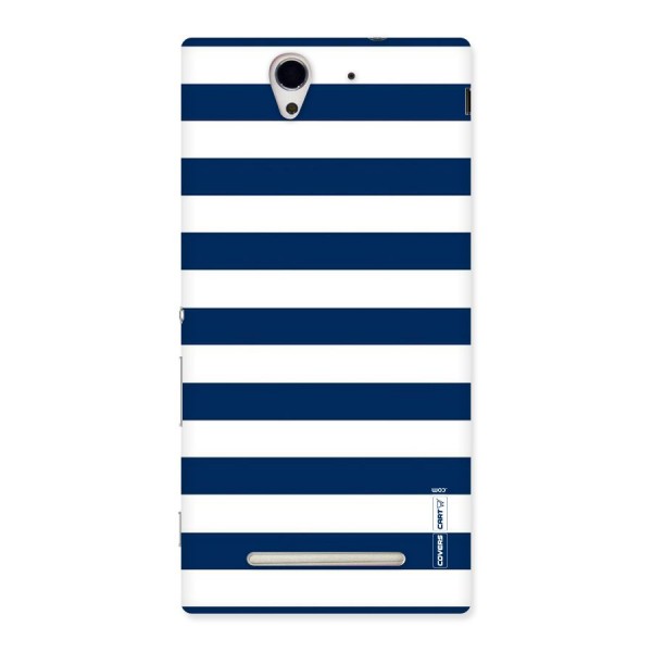 Classic Blue White Stripes Back Case for Sony Xperia C3