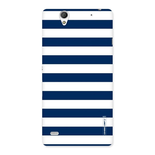 Classic Blue White Stripes Back Case for Sony Xperia C4